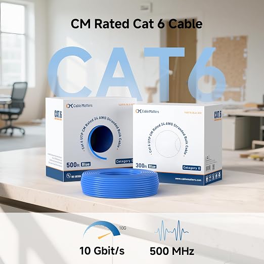Cable Matters 10Gbps CM Rated 24AWG Stranded Cat 6 Ethernet Cable - 300ft - Image 3