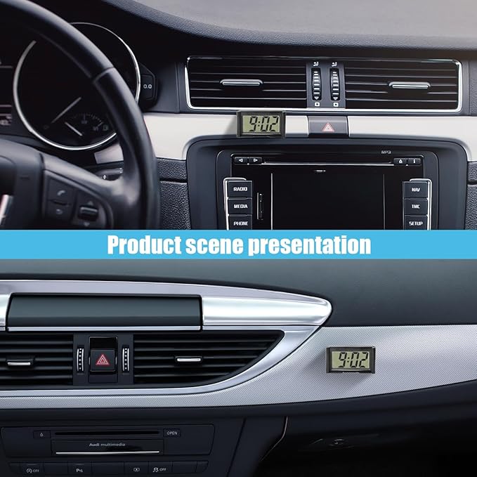 Small Electronic Dashboard Car Time Clock Self-Adhesive Mini Car Electronic - Image 5