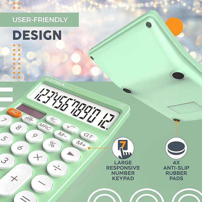 CATIGA 12 Digit Desktop Calculator Basic Desk Calculator - Image 6