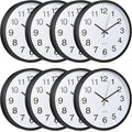 Inbagi 8 Pcs Wall Clock Bulk Large Silent Battery Operated Classroom Clocks by Inbagi