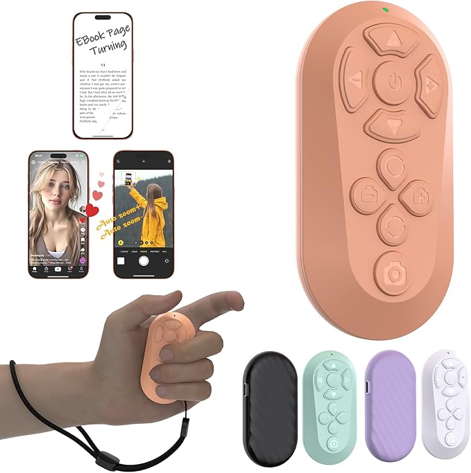 Bluetooth Remote Controller for TikTok Scrolling/Camera/Video Recording/Kindle by Guvohut