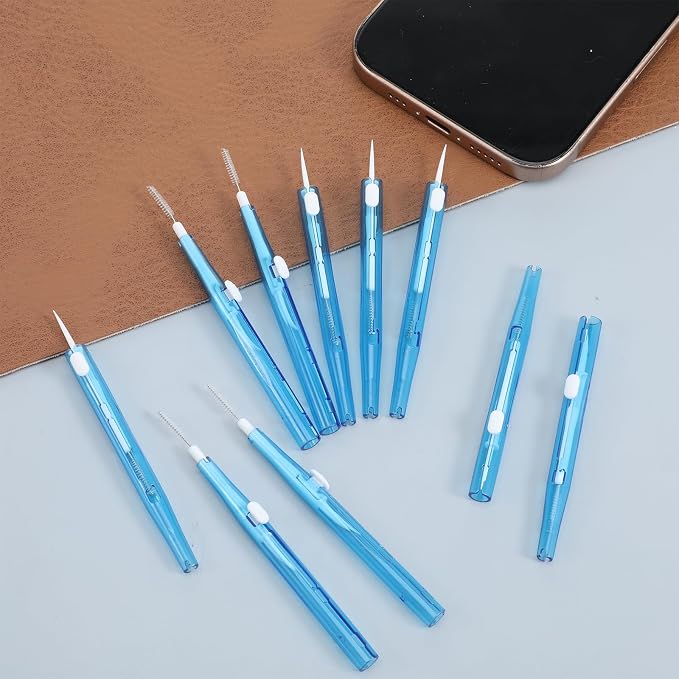 10Pcs Cell Phone Cleaning Kit, Dual Head Anti-Clogging Nylon Brushes Hook - Image 7