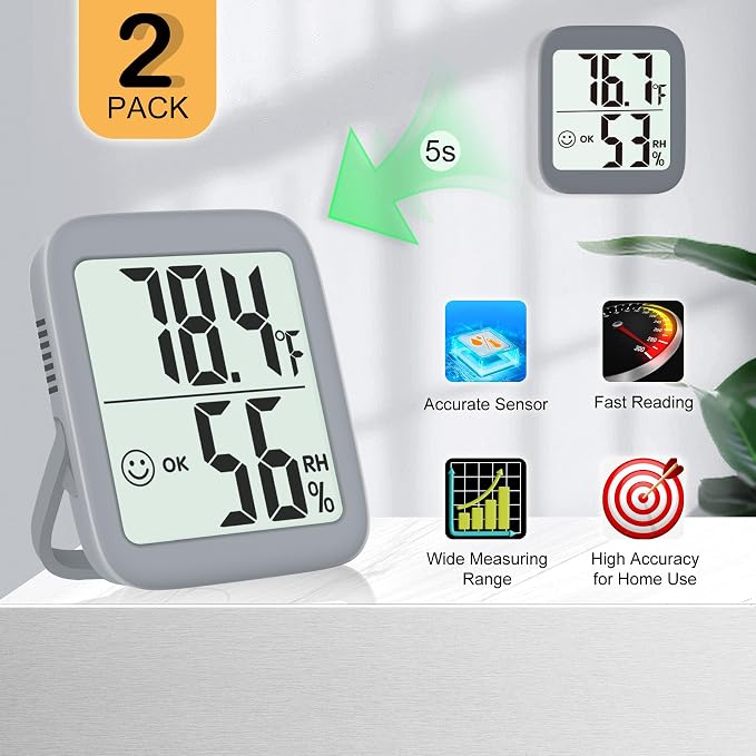 Antonki 2 Pack Room Thermometer - Image 6