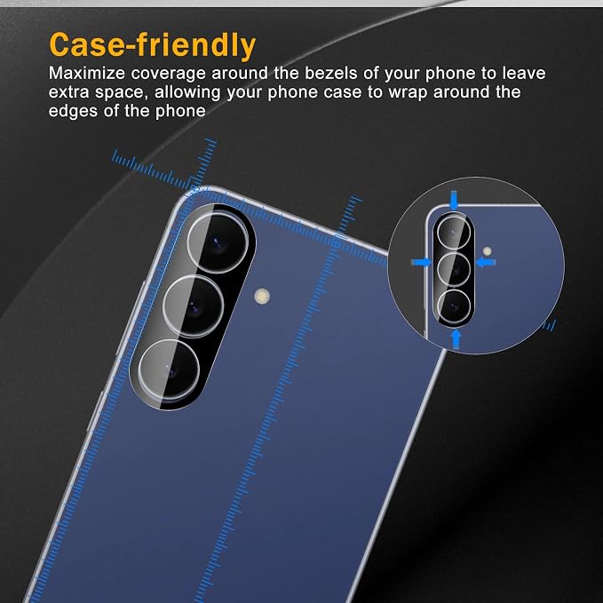 3 Pack Camera Lens Protector for Samsung Galaxy S25 Fe, Tempered Glass - Image 3