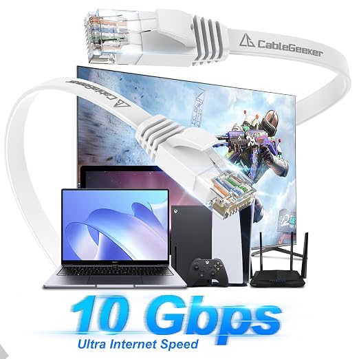Cat 6 Ethernet Cable 1.5 ft Flat Internet Network Cables - Image 2