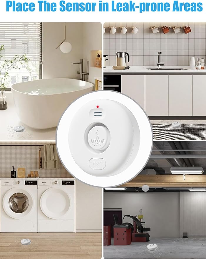 3 Pcs WD71 Water Leak Alarm Detector, 120dB Loud Alert Water Sensor, Can Use - Image 4