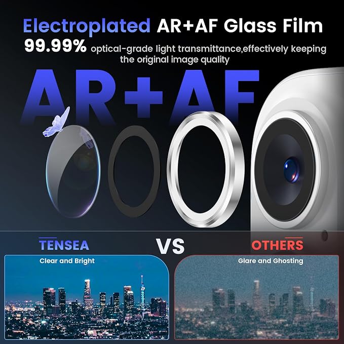 Tensea for iPhone 17 Camera Lens Protector, 9H Tempered Glass Camera Cover - Image 3