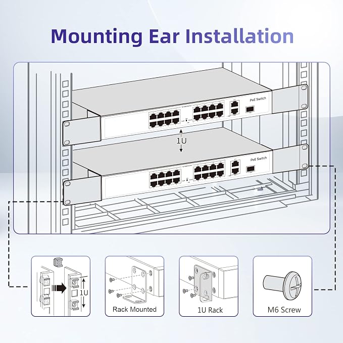 Universal Rack Mount Kit 1U Rack Ears - Image 4