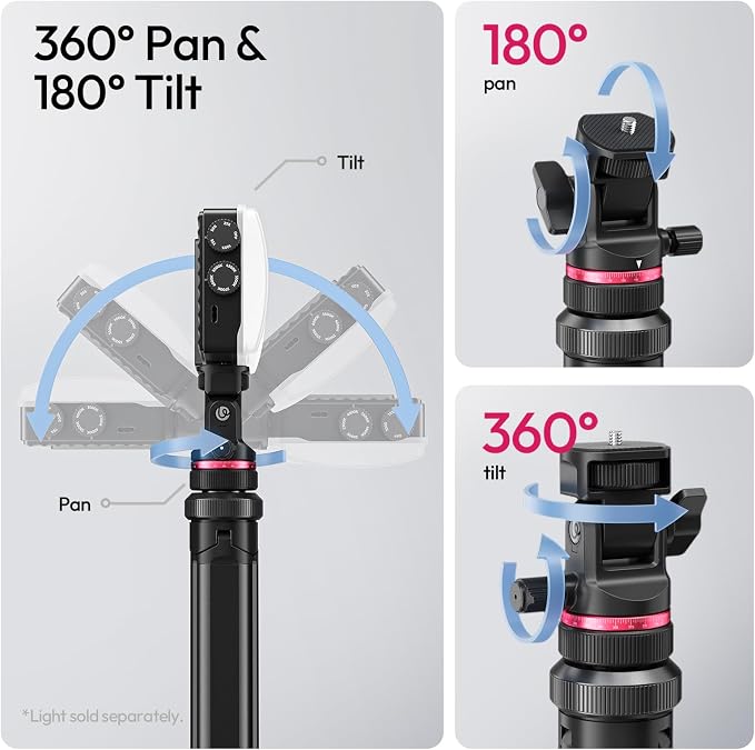 ULANZI MT-80 Aluminum Tripod Stand, 7FT Extendable Camera Phone Tripod - Image 4