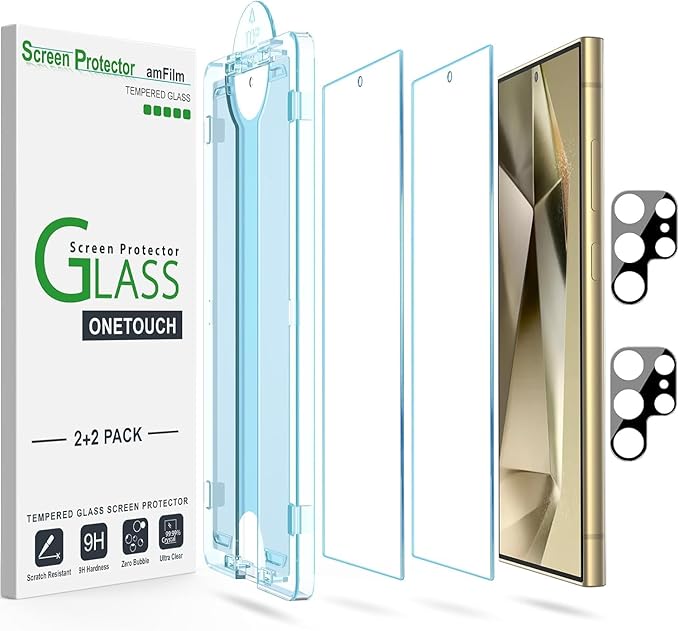 amFilm Auto-Alignment OneTouch for Samsung Galaxy S24 Ultra 6.8'' Screen by amFilm