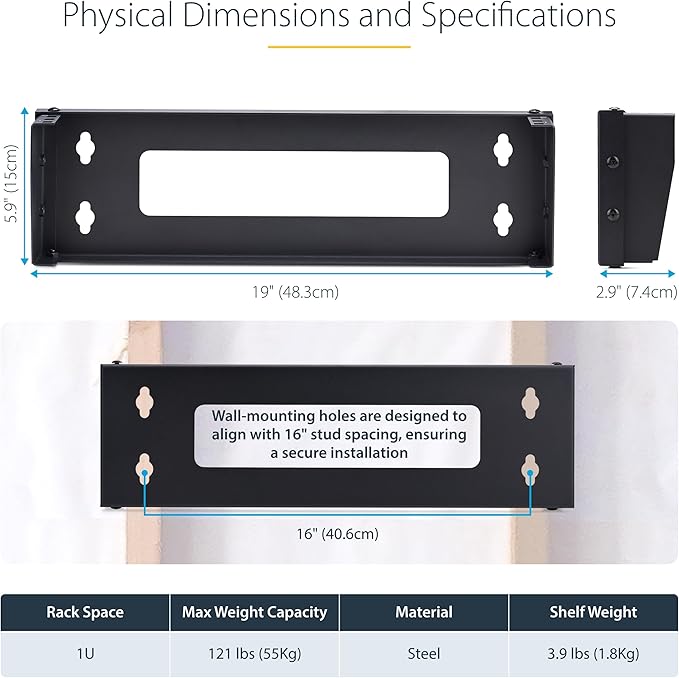 StarTech.com 1U Vertical Wall-Mount Bracket - Image 4