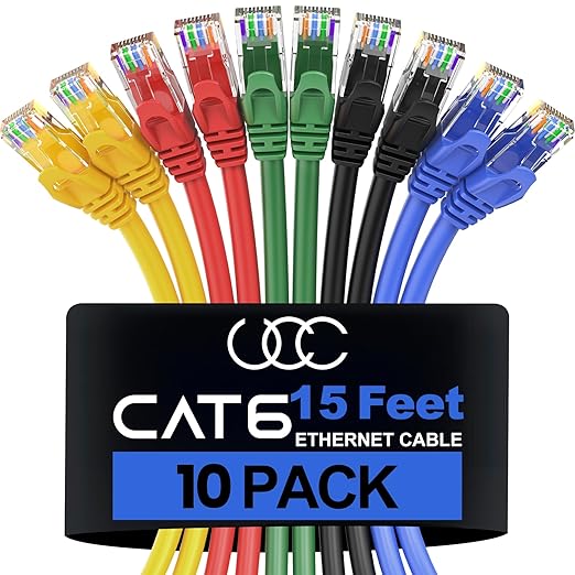 Ultra Clarity Cables Cat 6 Ethernet Cable 15 Feet, Cat6 Patch Cable, High Speed by UltraClarityCables