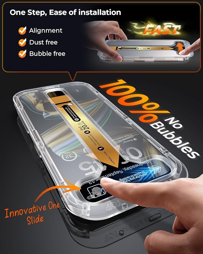 MRGLAS 4-Pack TOP 9H+ Glass for iPhone 15 Pro Screen Protector UNBREAK Tempered - Image 2