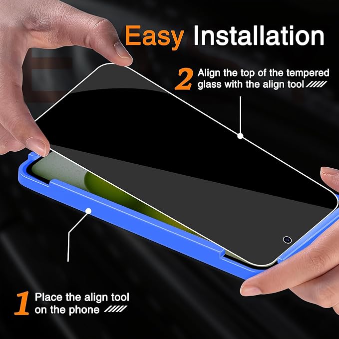 Wiaocit 3 Pack Tempered Glass Privacy Screen Protector - Image 3