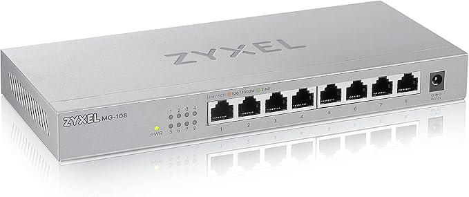 Zyxel 8-Port 2.5GbB MultiGig Ethernet Unmanaged Switch | 8 x 100/1G/2.5G Mbps by ZYXELNETWORKS
