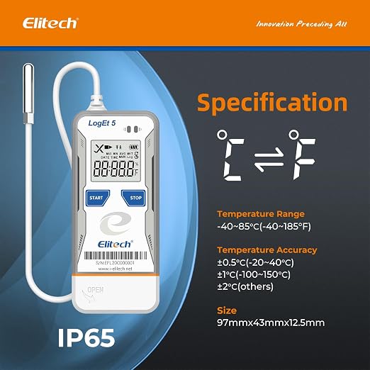 Elitech Bluetooth Data Logger FDA Standards, Temperature Humidity External Probe - Image 8