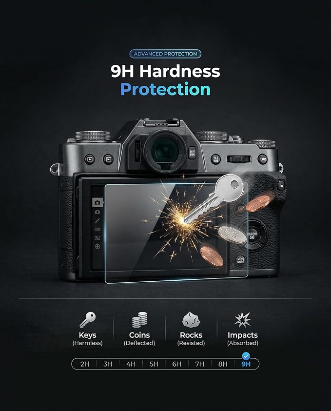 iDaPro Screen Protector for Fujifilm X-T5 Fuji XT5 + Hand Lanyard, Tempered - Image 3