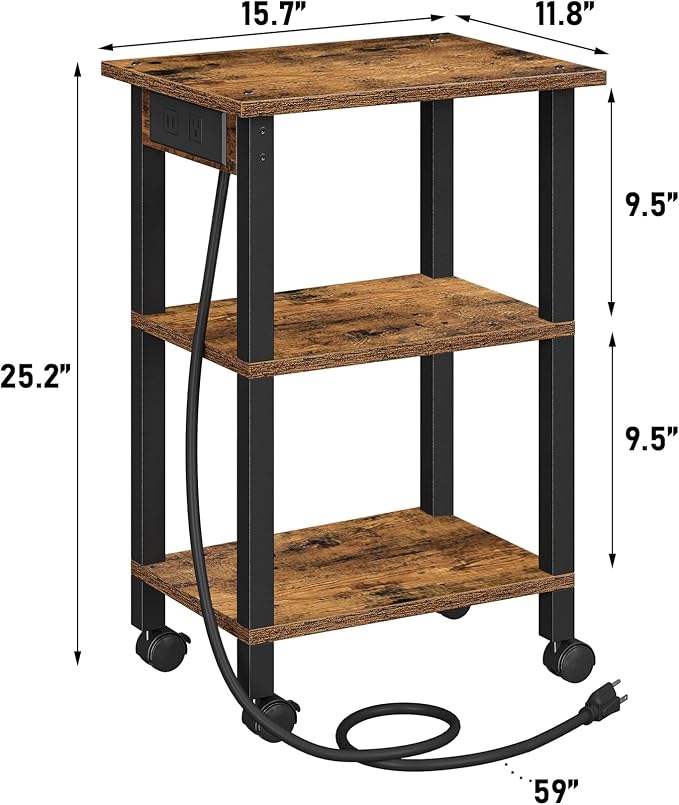 TUTOTAK 3 Tier Printer Stand, Rolling Printer Cart - Image 8