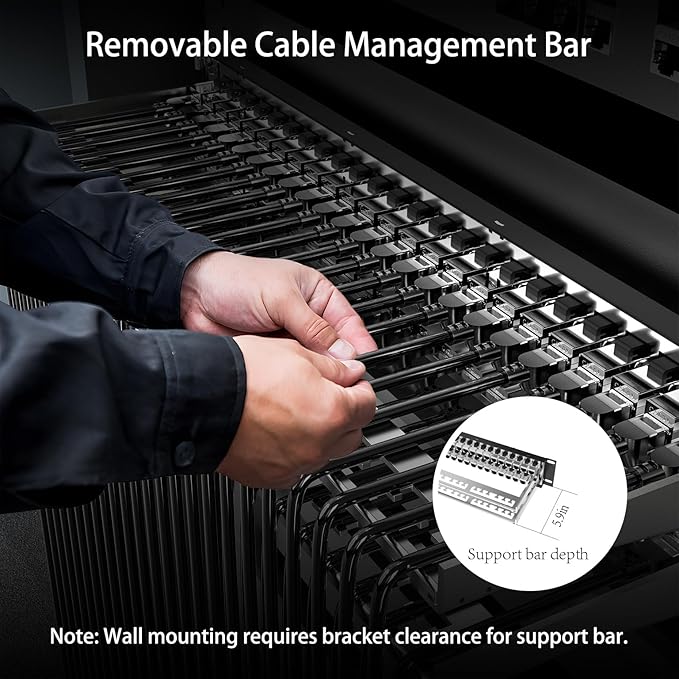 Jadaol 48-Port Shielded Cat6A Patch Panel, 19” 2U Rackmount/Wall Mount - Image 3