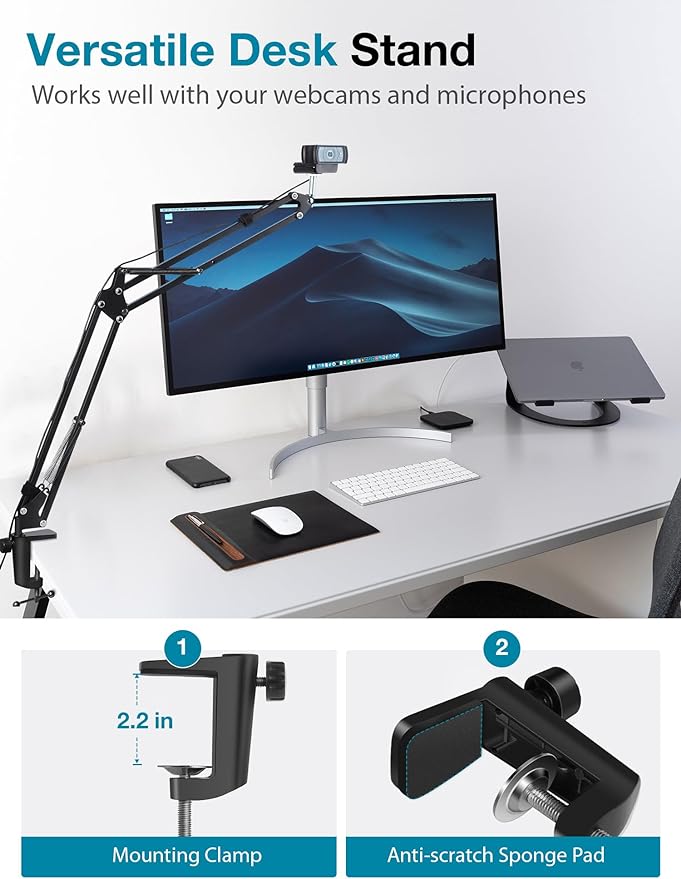 InnoGear Webcam Stand, Boom Arm Mount Stand - Image 7