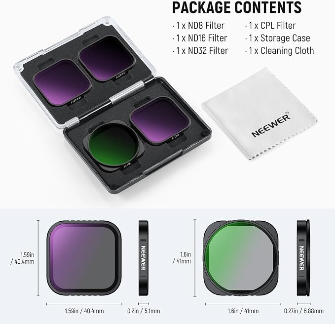NEEWER 4 Pack ND Lens Filter Set Compatible - Image 9