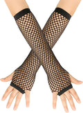 Seeksmile Women's Girls 80's Theme Party Emo Fingerless Arm Fishnet Gloves by Seeksmile