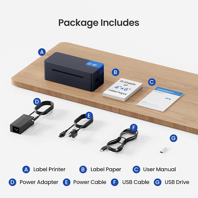 Bluetooth Thermal Shipping Label Printer, 4x6 Portable Thermal Label Printer - Image 6