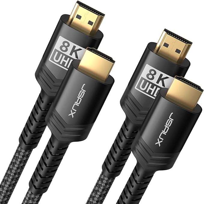 JSAUX 8K HDMI Cable 2.1 2 Pack 10ft, 48Gbps Ultra High Speed HDMI Cable Braided by JSAUX