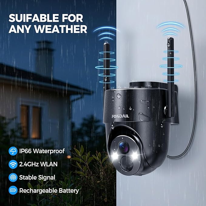 Solar Security Cameras Wireless Outdoor, 2K 360° View Solar Powered WiFi 3MP - Image 6