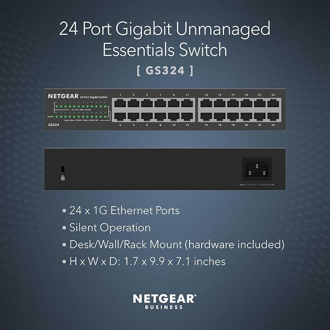 NETGEAR 24-Port Gigabit Ethernet Unmanaged Essentials Switch - Image 2