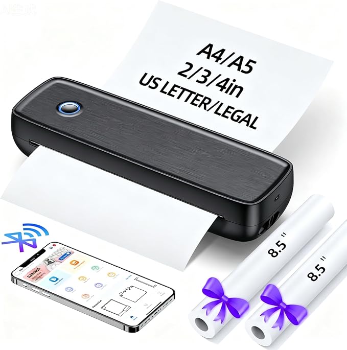 Portable Inkless Printer, Wireless Bluetooth Thermal Printer by Alinayee-AlwaysByYourSide