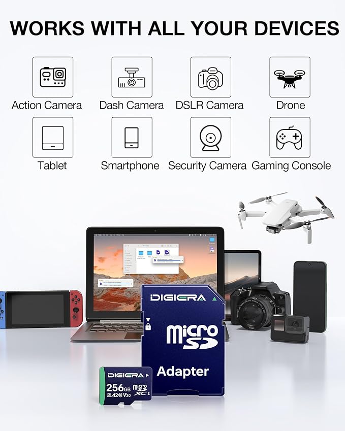 DIGIERA 256GB CT100 microSDXC UHS-I Memory Card - Image 3