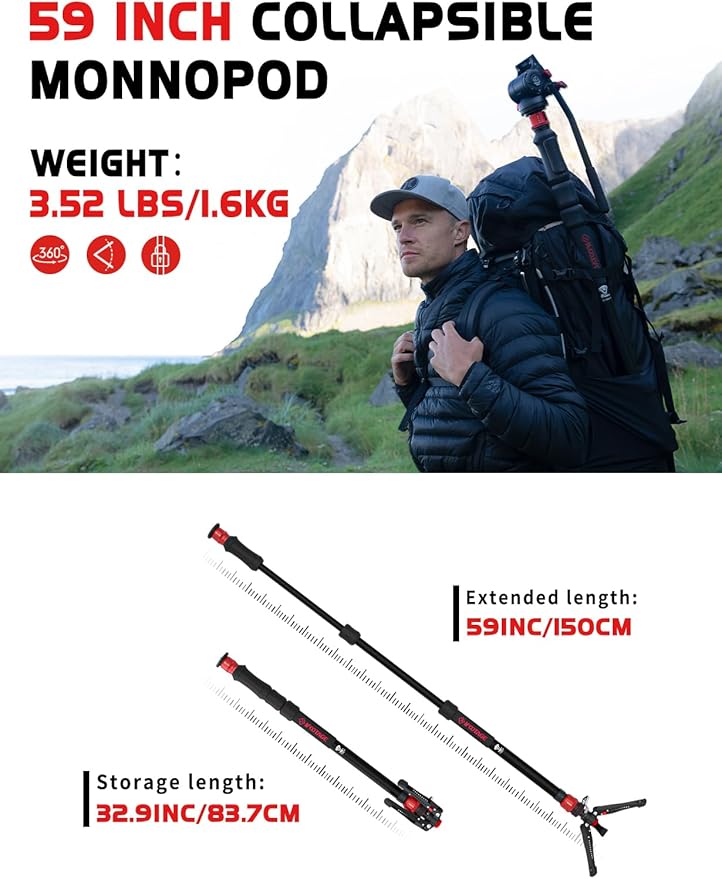 IFOOTAGE Cobra 3 A150S Strike Monopod, Pedal Locking Control, One-Step Rapid - Image 5