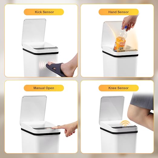 Bathroom Trash Can Automatic Touchless 2.6 Gallon Small Smart Trash Cans - Image 5