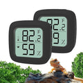Black 2-Pack Reptile Thermometer and Hygrometer – Digital LCD Temp & Humidity by Oasirep