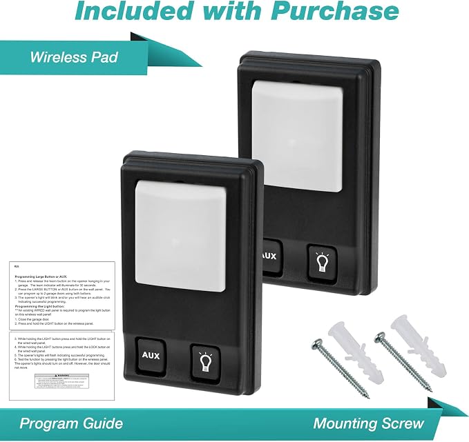 2 Panel Keypads for Liftmaster Sears Craftsman Remote 315mhz 378LM - Image 2