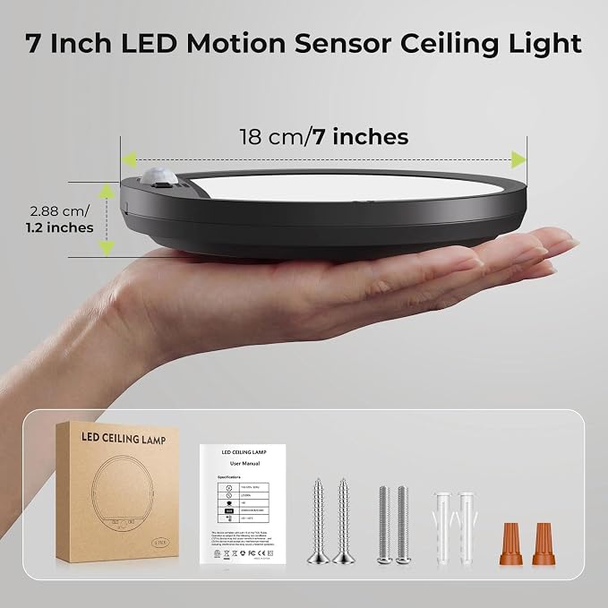 hepside 4 Pack Motion Sensor Ceiling Light Wired, 3000K/4000K/6500K LED Flush - Image 8
