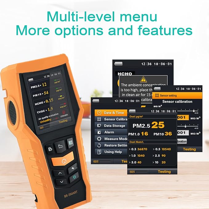 Smart Air Quality Meter Indoor 11-in-1 Air Monitor PM1.0 PM2.5 PM10 Dust TVOC - Image 6