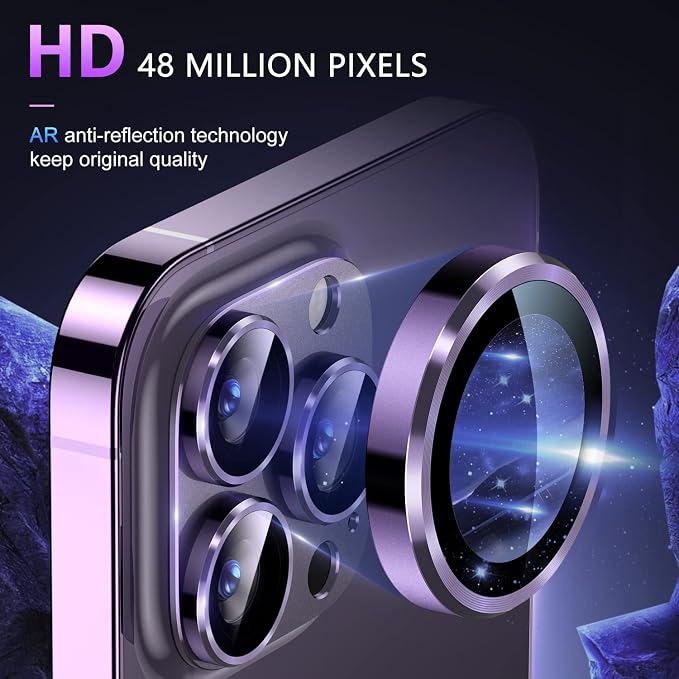 Uyiton for iPhone 14 Pro/iPhone 14 Pro Max Camera Lens Protector, 9H Tempered - Image 3