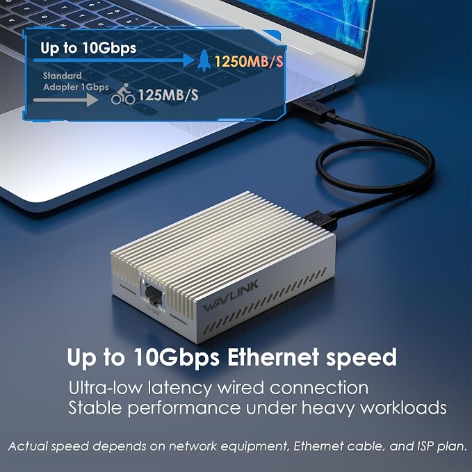 WAVLINK USB4 to 10Gbps Ethernet Adapter, USB-C to 10G Ethernet Network Adapter - Image 3
