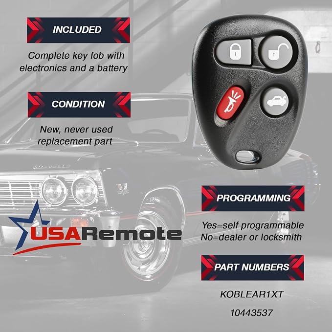 Car Key Fob Keyless Entry Remote fits Buick Lesabre Park Avenue/Cadillac - Image 3