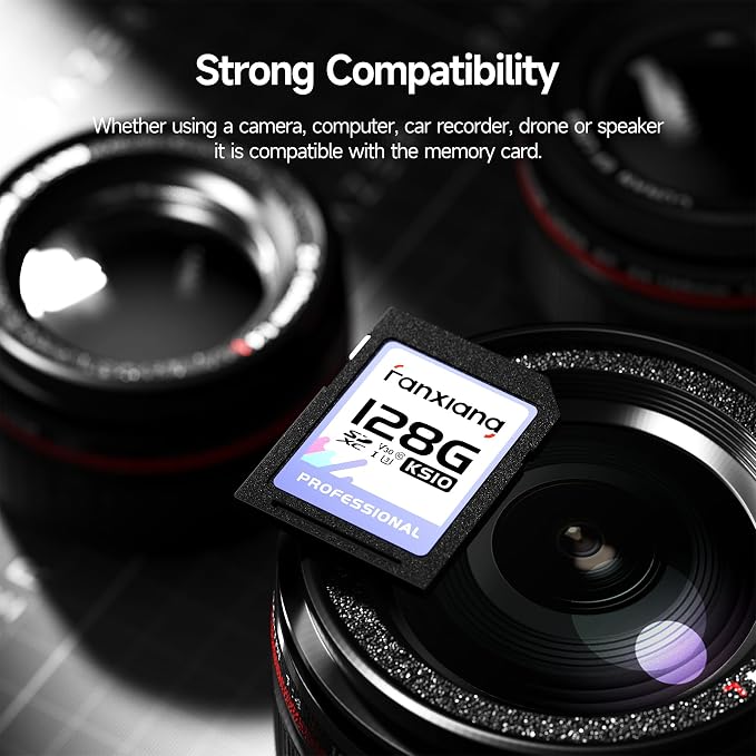 fanxiang 128GB SDXC Memory Card SD Card, Full-HD & 4K Video, - Image 2