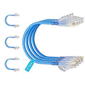 Cat6 Slim Patch Cables 14 Feet 10-Pack Blue, Cat6a Patch Cables 10Gbps 550MHz by Unknown
