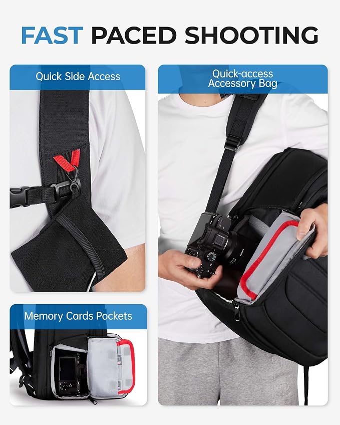 BAGSMART Camera Bag for DSLR, Waterproof Camera Backpacks for Photographers - Image 5