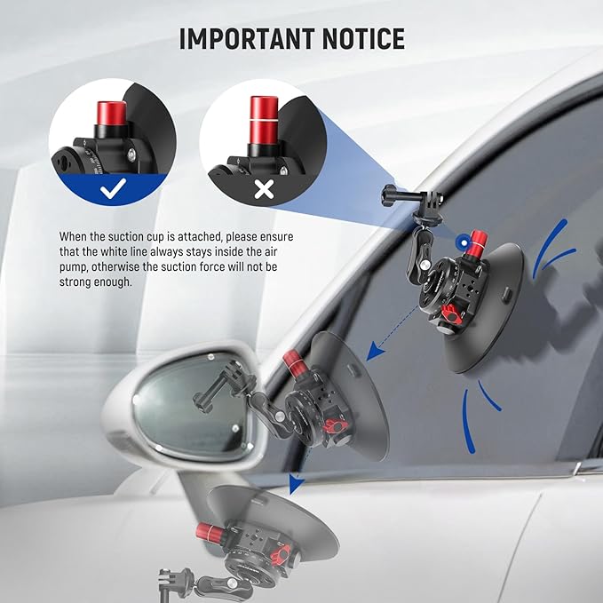 NEEWER 6" Suction Cup Camera Mount Compatible - Image 6