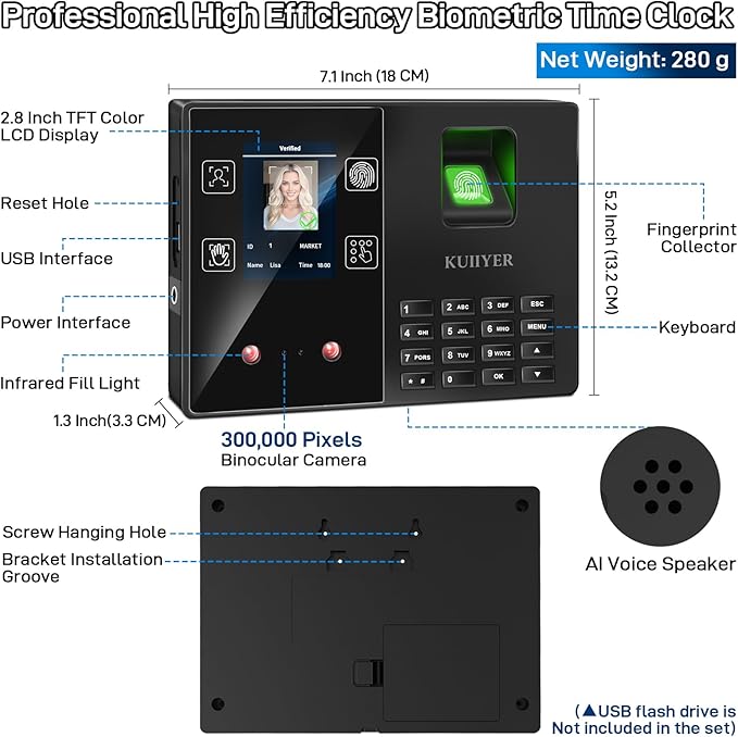 KUIIYER 4 in 1 Employees Time Clocks - Image 2