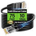 Cat6 Ethernet Cable 10Gbps 75 ft, UTP Ethernet Cable Cat 6, Flexible Bare by Unknown
