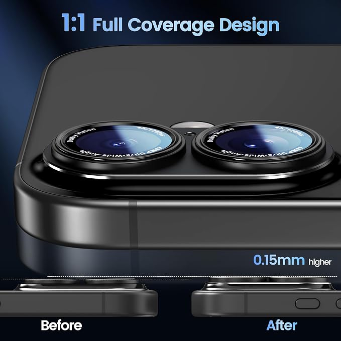 CACOE Camera Lens Protector for iPhone 16/16 Plus/17 - Image 3