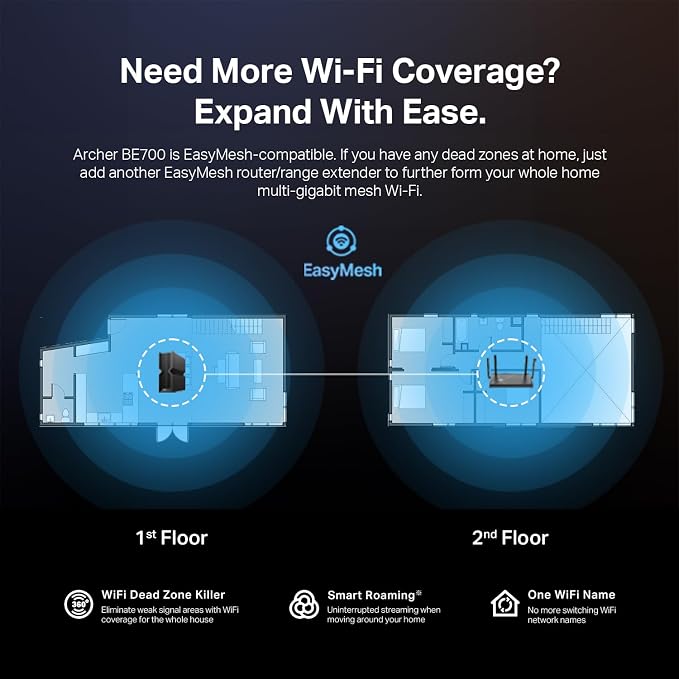 TP-Link Tri-Band BE15000 WiFi 7 Router Archer BE700 | 8-Stream 15Gbps | - Image 7