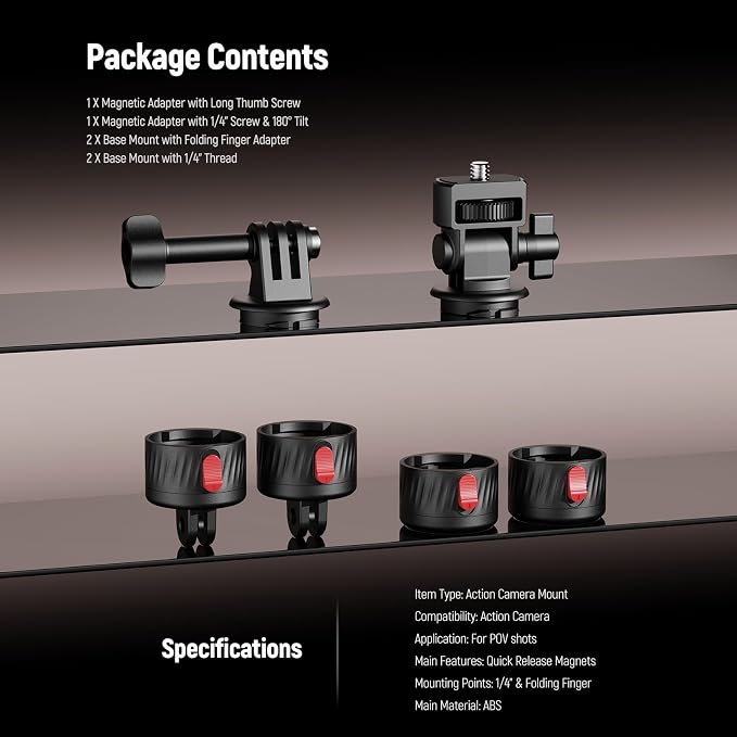 NEEWER Magnetic Action Camera Mount Kit, Compatible - Image 8